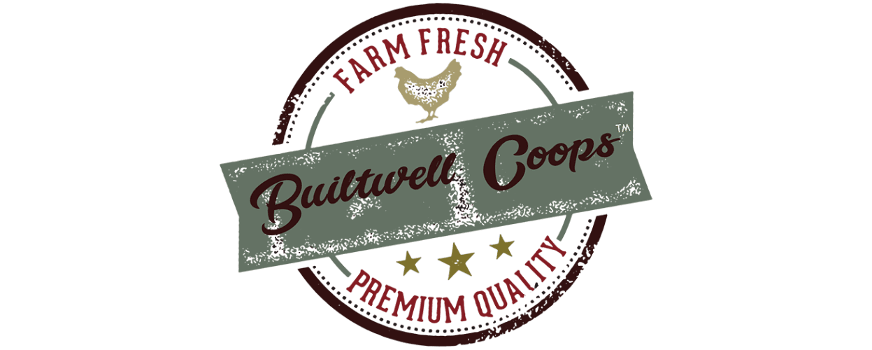 builtwell coops - rustic green and brown, gold and red logo - old fashioned, yet modern, traditional, yet trendy - it is the brand that sells the trending coops found in blogs and on pinterest or as we like to call it - the blogger coop