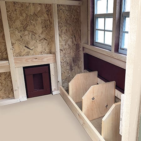 Interior of Coop - Nesting Boxes