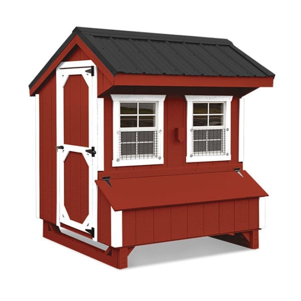 red and white chicken coop with black roof iconic amish chicken coop in quaker style